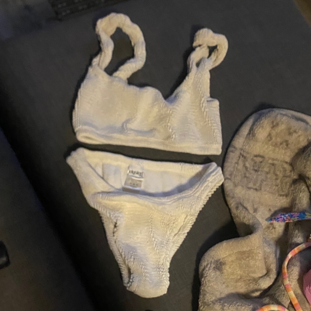 Elysiian white ribbed Bikini Set